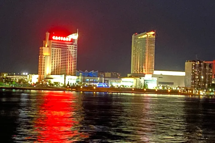 a view of a city at night