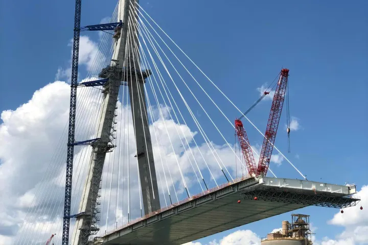 a large ship in the water