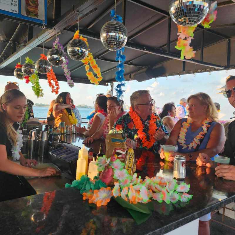 a group of people performing on a counter