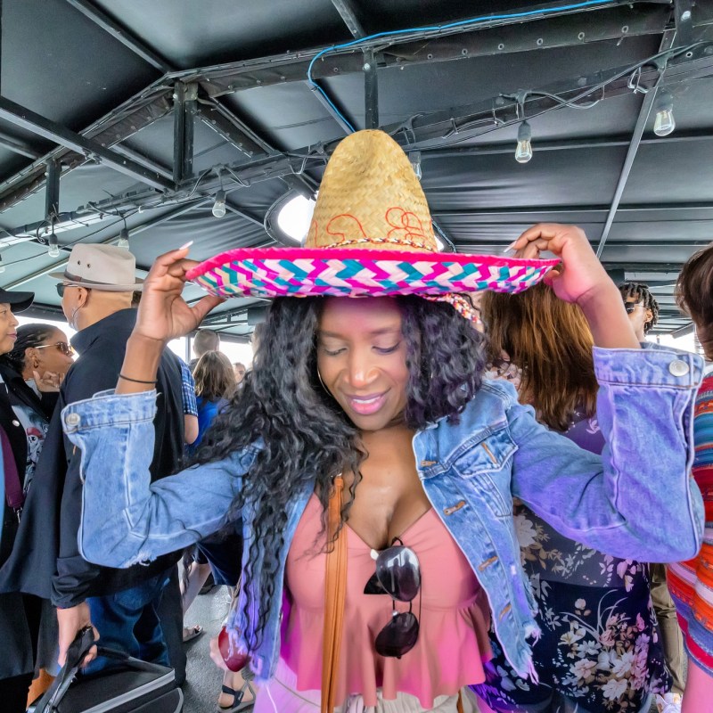 a group of people standing in front of a building